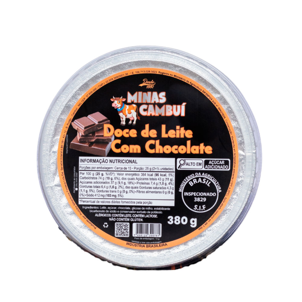 Doce de Leite com Chocolate Tablete 380g